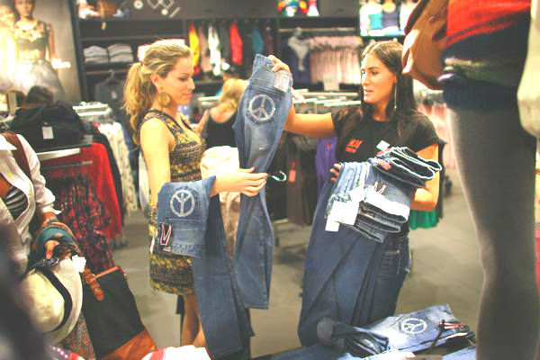 Fashion sales representatives working in a New York store